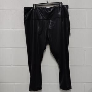 VOGO Curvy Women's 3X Black Shiny Pants Moisture Wicking